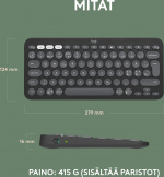 Logitech Pebble Keys 2 K380s-toetsenbord, grijs