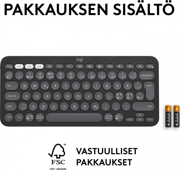 Logitech Pebble Keys 2 K380s-toetsenbord, grijs