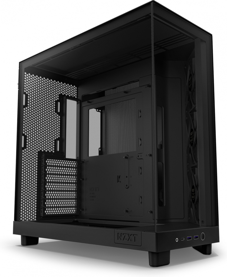 NZXT H6 Flow ATX-behuizing met panoramavenster, zwart Bij het ontwerp