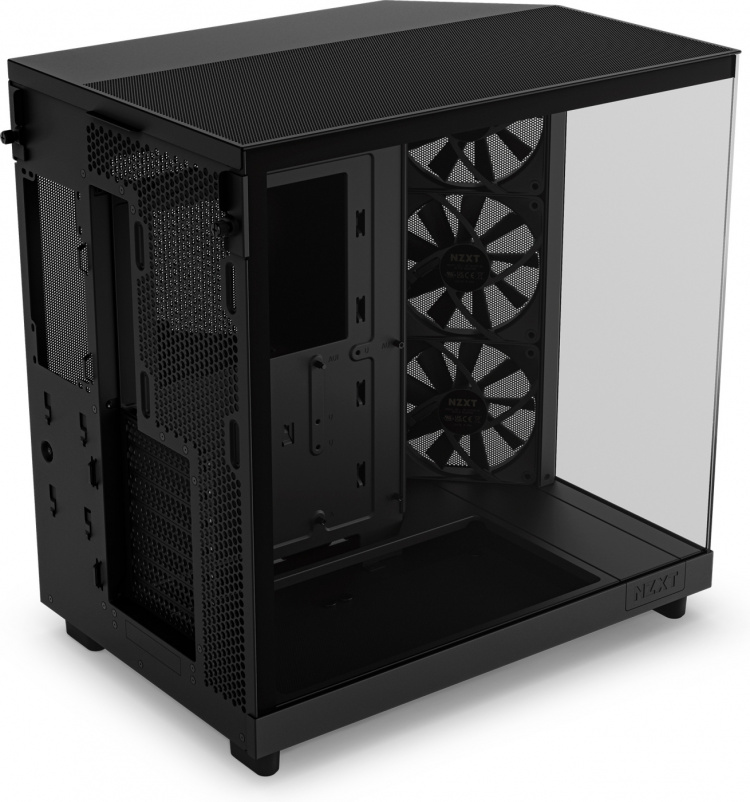 NZXT H6 Flow ATX-behuizing met panoramavenster, zwart Bij het ontwerp