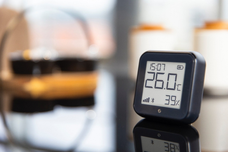 Shelly H&T Gen3 - vocht- en temperatuurmeter, zwart