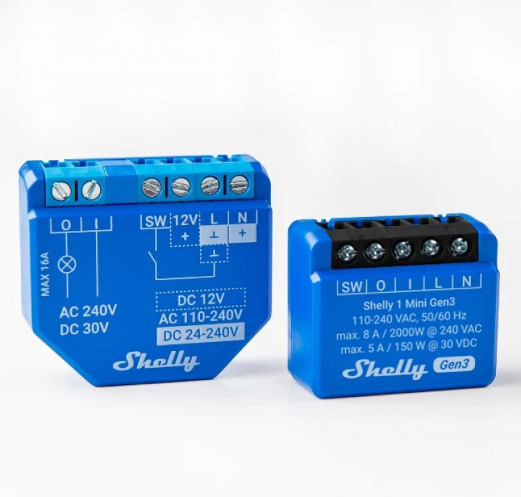 Shelly 1 Mini Gen3 - relaisschakelaar voor wifi-netwerk