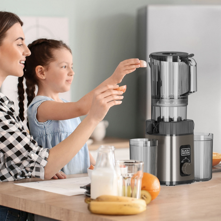 BLACK+DECKER Juicemaskin Slow Juicer 1400W Rostfritt Stål