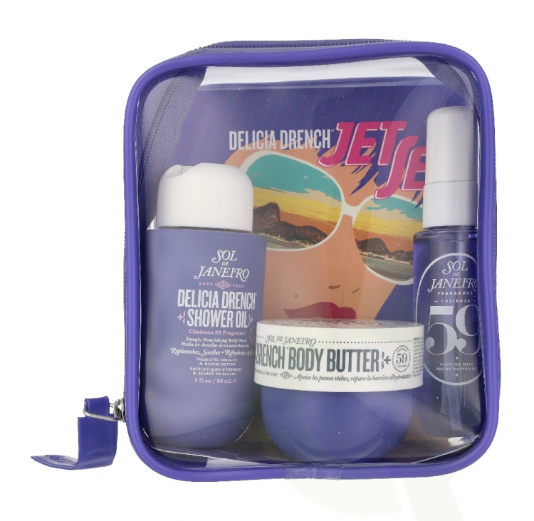 Sol De Janeiro Delicia Drench Jet Set 170 ml Delicia Drench Body Butter 50ml/Delicia Drench Shower Oil 90ml/Cheirosa 59 Delicia Drench Perfume Mist 30ml
