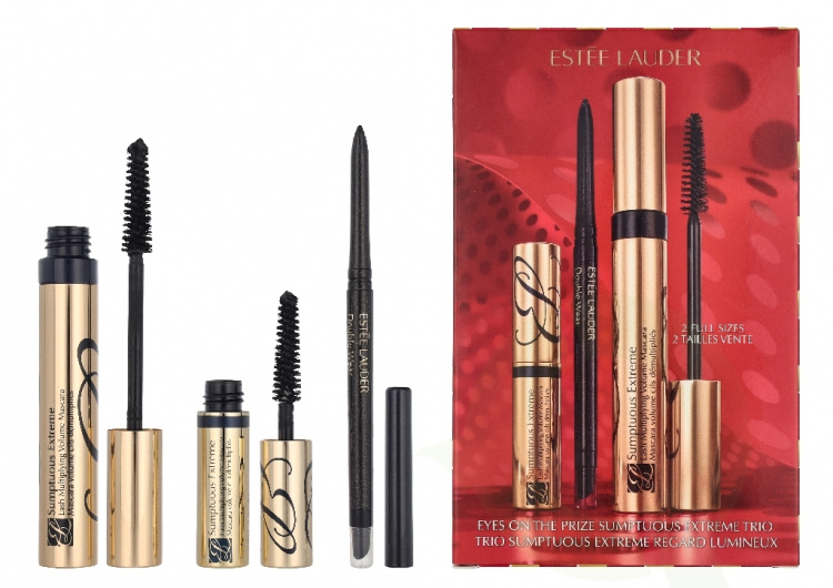 Estee Lauder Sumptuous Extreme Mascara Set 11.15 ml Mascara Black 8ml/Double Wear Infinite Waterproof Eyeliner 0,35gr /Sumptuous Extreme Mascara Super Volumizzante Black 2,8ml