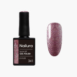 Nailura Gellak 341 Garnet Glitter - Diep stoffig roze-paars met bessentinten - 10 ml