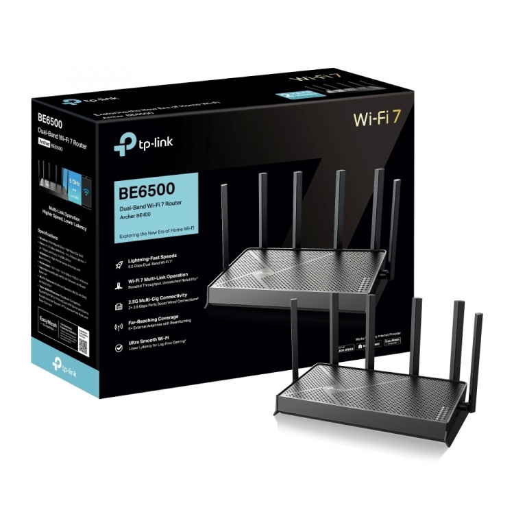 TP-Link Archer BE400 Dual-Band WiFi 7-router De supersnelle Archer BE400