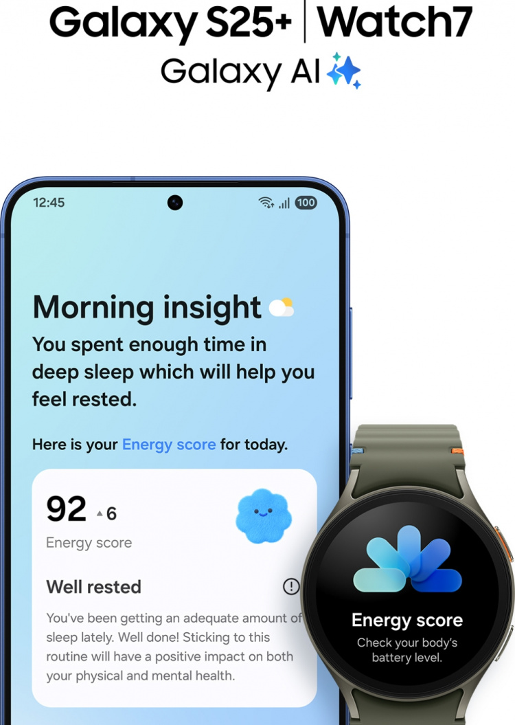 Samsung Galaxy S25+ 5G-telefoon, 256/12 GB, Silver Shadow