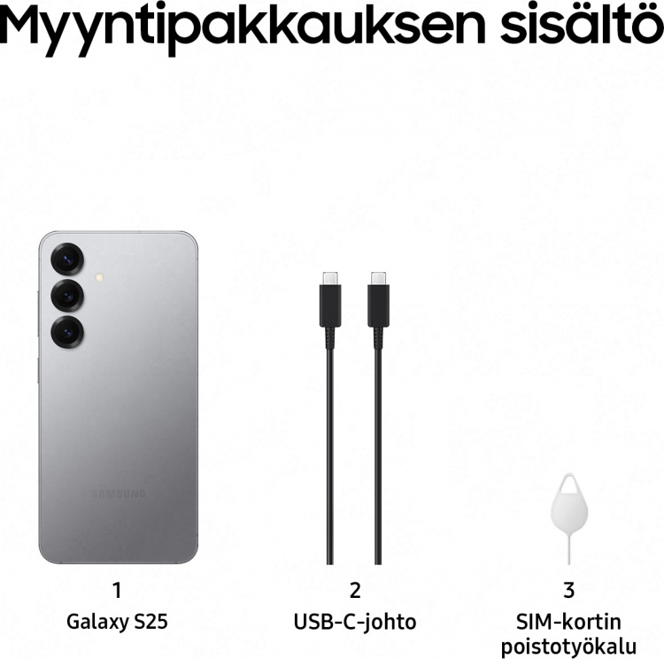 Samsung Galaxy S25 5G-telefoon, 256/12 GB, Silver Shadow