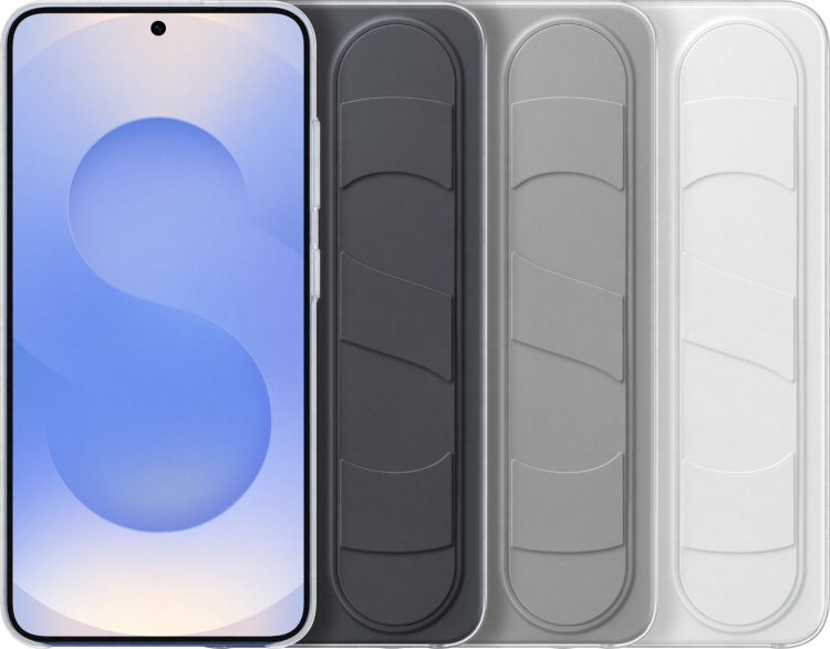 Samsung Galaxy S25 Standing Grip beschermhoes, grijs / mint De