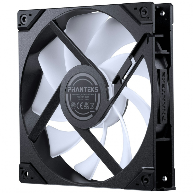 Phanteks M25 Gen2 140 mm PWM DRGB-ventilator, zwart Deze