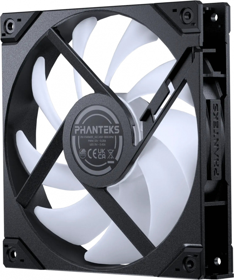 Phanteks M25 Gen2 140 mm PWM DRGB Reverse-ventilator, zwart Deze
