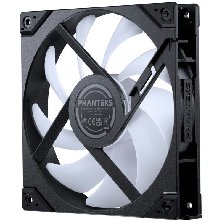 Phanteks M25 Gen2 140 mm PWM DRGB Reverse-ventilator, zwart, 3 stuks Deze