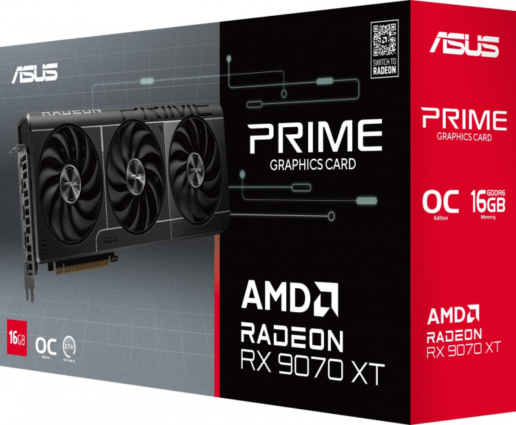 ASUS Prime Radeon RX 9070 XT OC Edition 16 GB grafische kaart