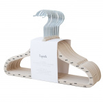 3 Sprouts Fluwelen kleerhangers (15 stuks) - Double Dot beige - 20,5 x 29 cm