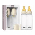 BIBS Babyfles rond, latex, 2-pack, gemiddelde doorstroming - ivoorkleurig - 270 ml