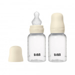 BIBS Siliconen babyflesjes, rond, 2-pack - Ivoor - 150 ml