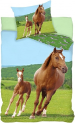 BrandMac Beddengoed - Volwassen maat 140 x 200 cm - Paard met veulen (1000513)