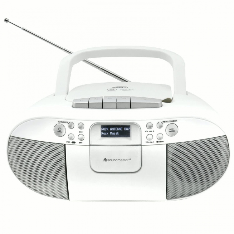 Soundmaster Boombox CD/MP3 DAB+/FM-radio Kassett USB SCD7800WE Vit