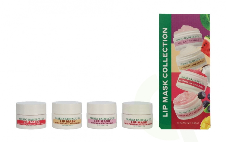 Mario Badescu Lip Mask Collection 32 g 4x8gr - Acai And Vanilla/Coconut And Mango/Watermelon And Basil/Pomegranate And Guava