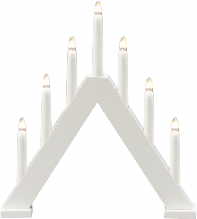 Konstsmide Elljusstake 7-arm 3930-205 7 ljus trä vit Konstsmide