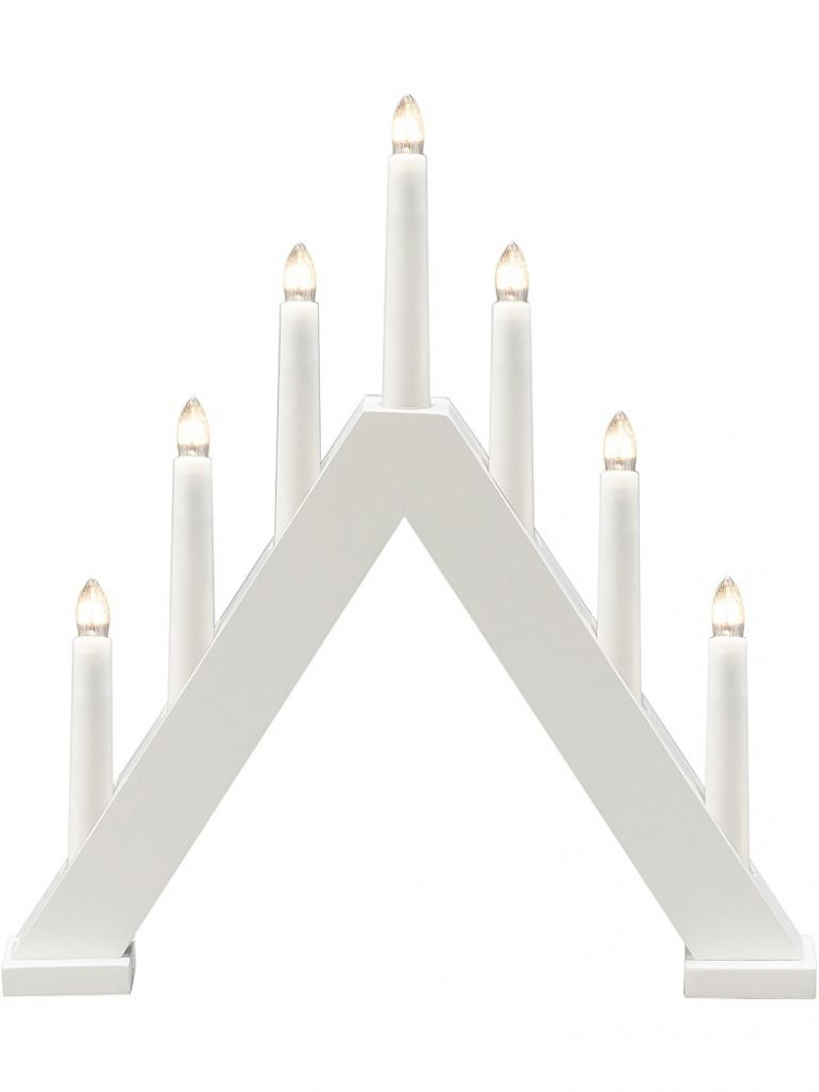 Konstsmide Elljusstake 7-arm 3930-205 7 ljus trä vit Konstsmide