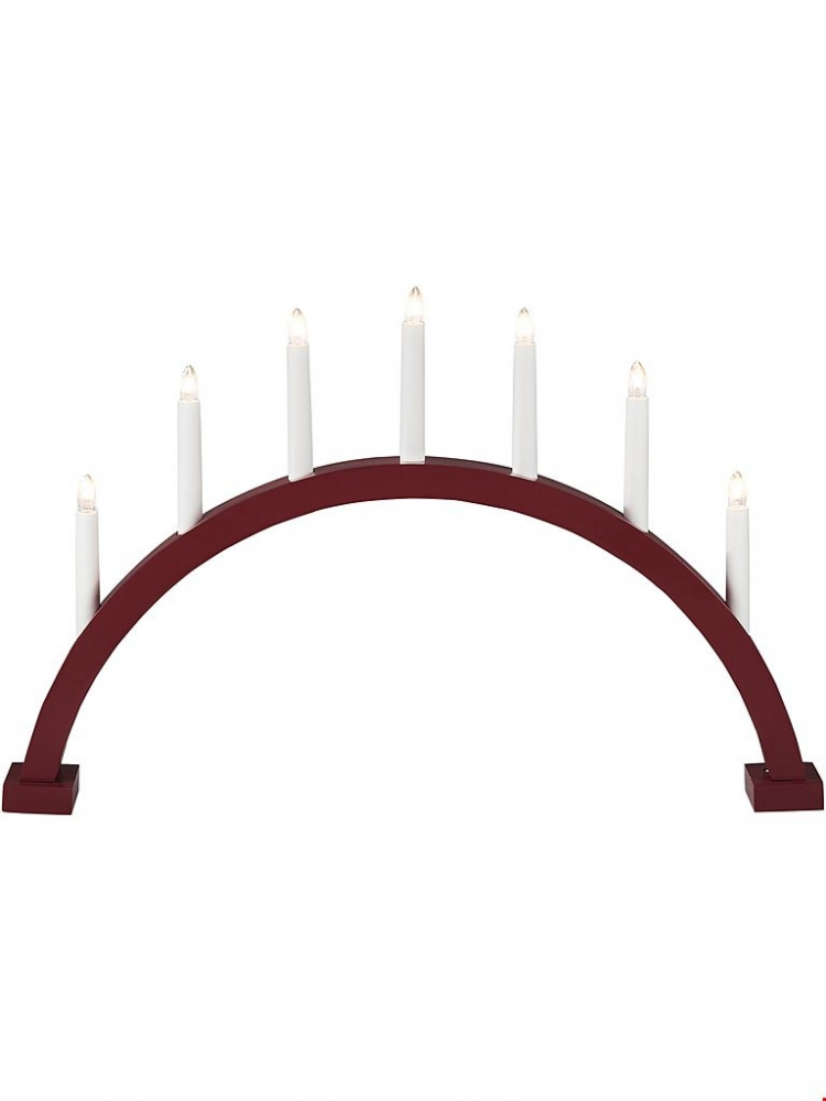 Konstsmide Elljusstake 7-arm 2272-525 båge 7 ljus röd Konstsmide