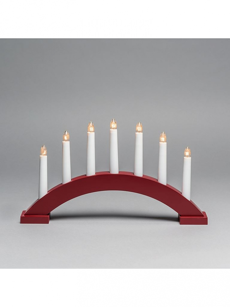 Konstsmide Elljusstake 7-arm 3972-520 7 ljus röd Konstsmide