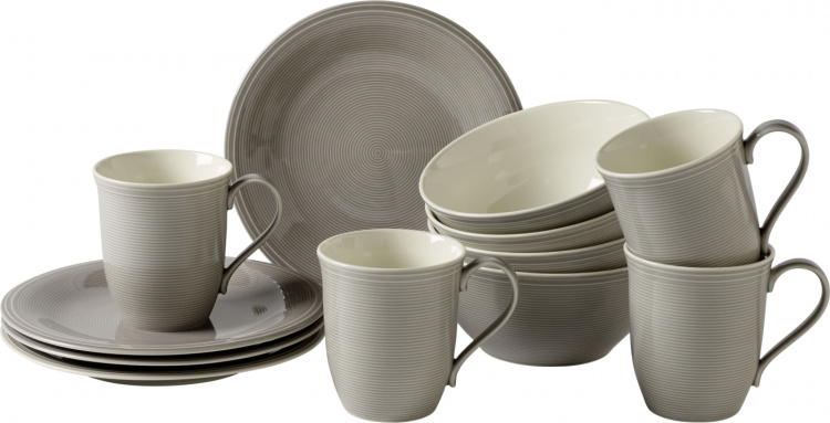 LIKE by Villeroy & Boch Group Frukostset Color Loop Stone 12-pack LIKE by Villeroy
