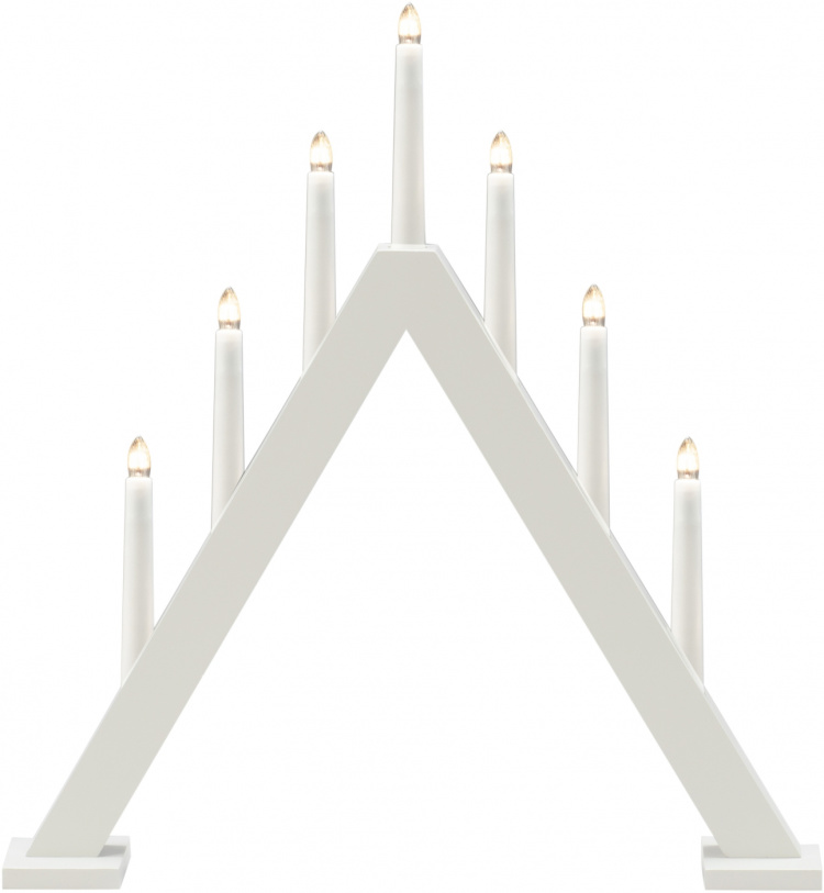 Konstsmide Elljusstake 7-arm 3931-205 7 ljus trä vit Konstsmide